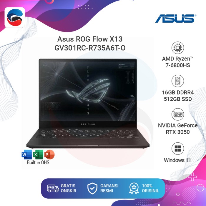 Jual Asus Laptop Rog Flow X13 Gv301rc R735a6t O Amd Ryzen 7 6800hs 16gb 512gb Rtx3050 8617