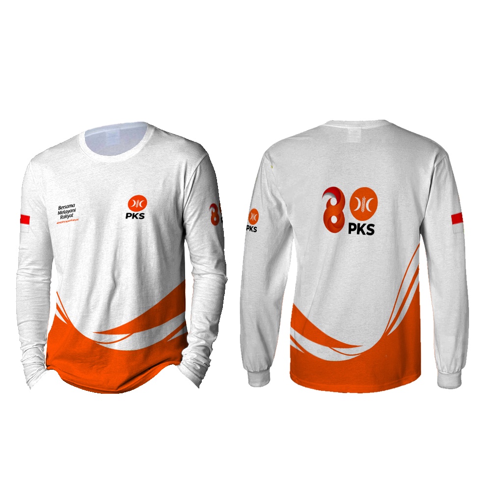 Kaos Baju Lengan Panjang Partai PKS Kaos Baju PKS Logo Baru Kaos Partai  Keadilan Sejahtera