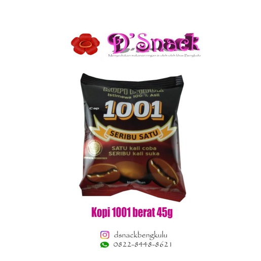 Jual Kopi Robusta 1001 Berat 45g Oleh Oleh Khas Bengkulu Shopee