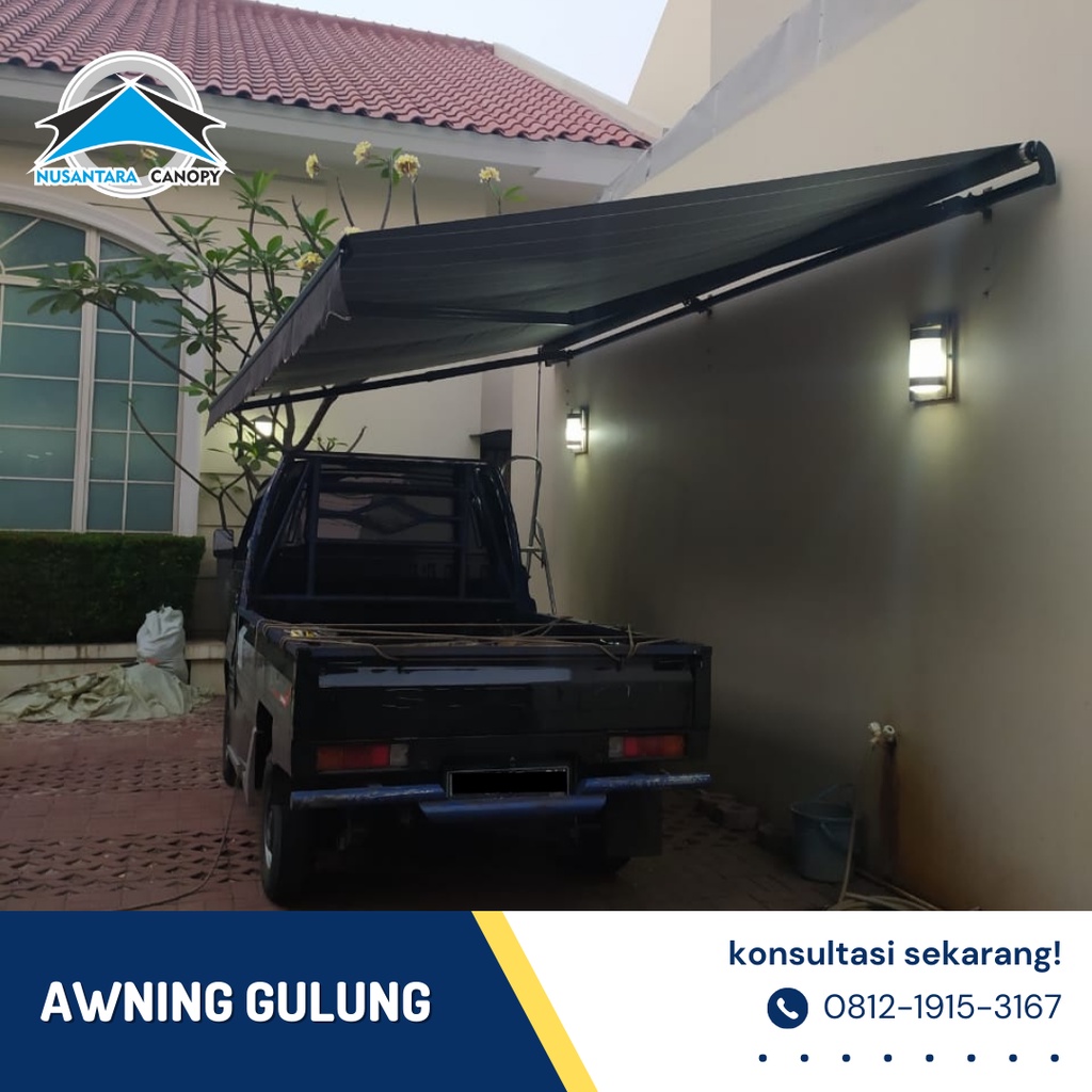 Jual Kanopi Awning Gulung Otomatis canopy lipat carport Berkualitas