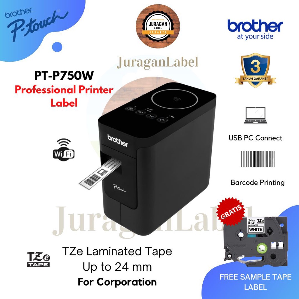 Jual BROTHER PTP750W PTouch Printer Label PTP750 Barcode P750 W [WiFi