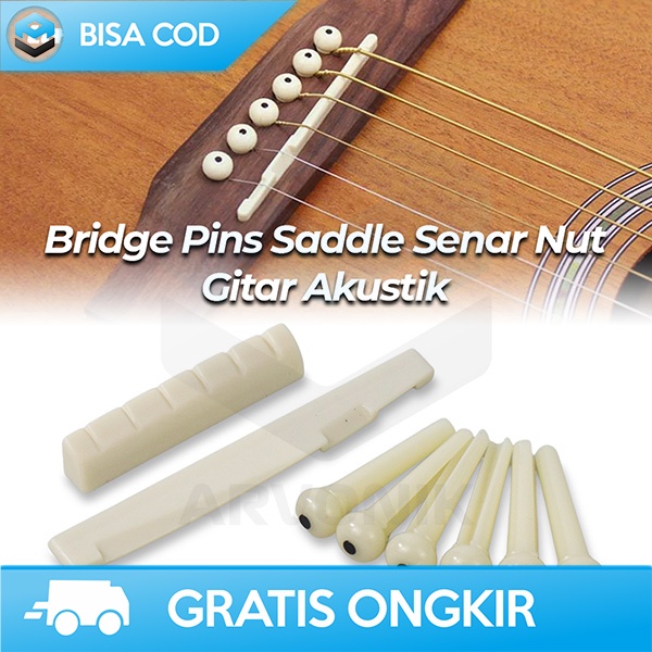 Jual BRIDGE PIN GITAR AKUSTIK SADEL SENAR GITAR 6 PIN MATERIAL PLASTIK ...