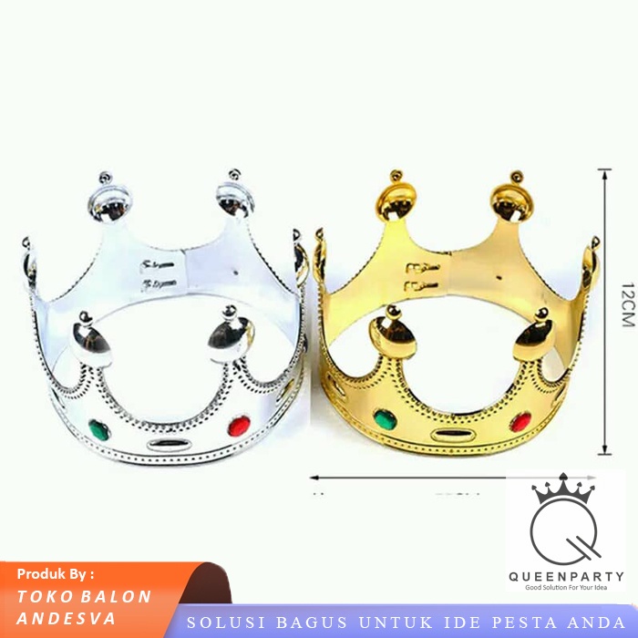 Jual mahkota ultah raja king / mahkota raja gold & silver / chrown king ...