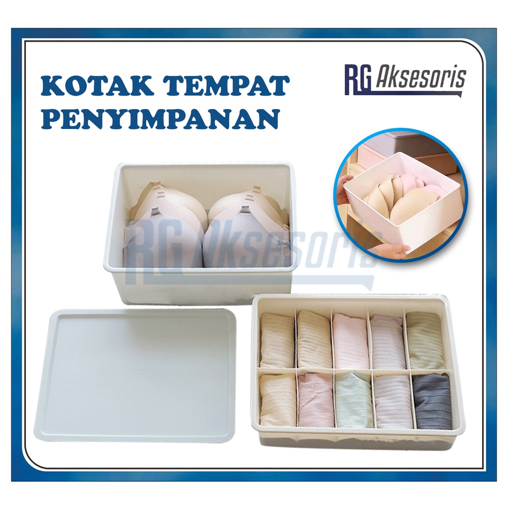 Jual Rgaksesoris Underwear Storage Box Kotak Penyimpanan Pakaian Dalam Kaos Kaki Dengan Tutup