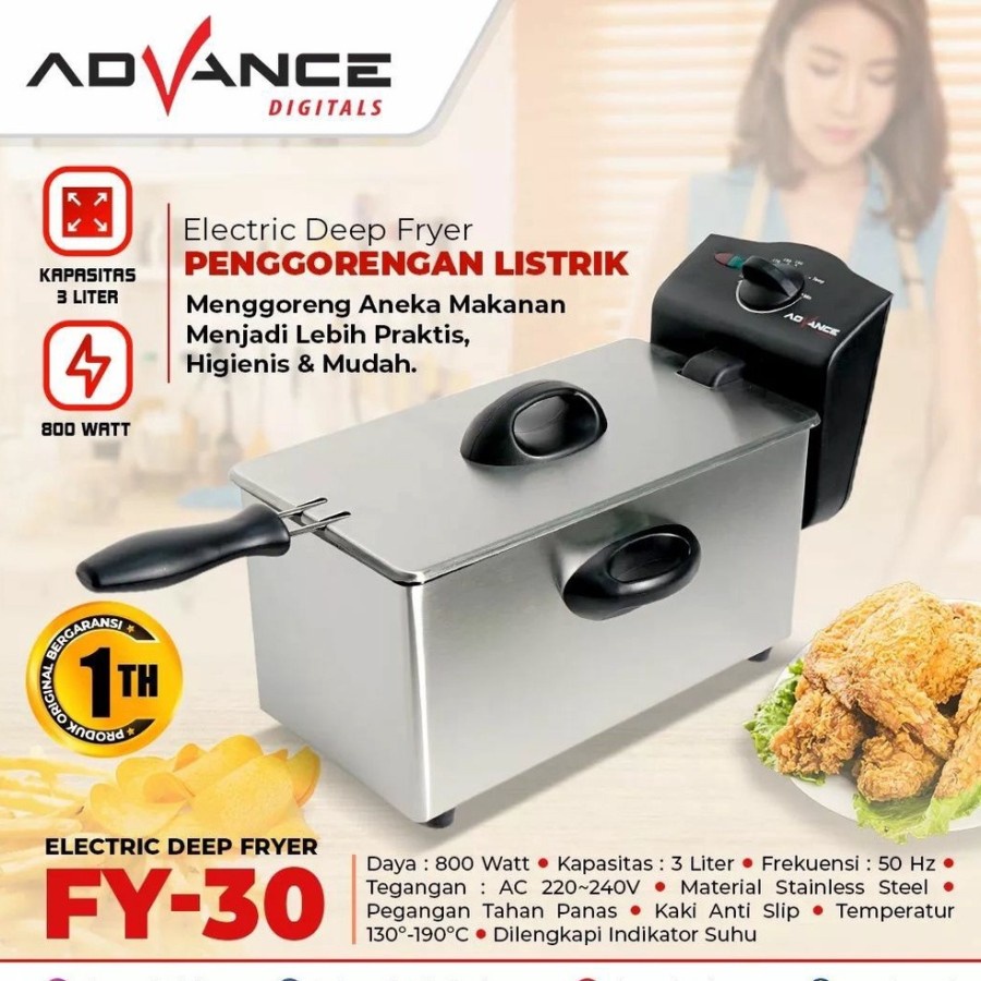 Jual Deep Fryer Advance FY30 3L / Mesin deep fryer electric FY30