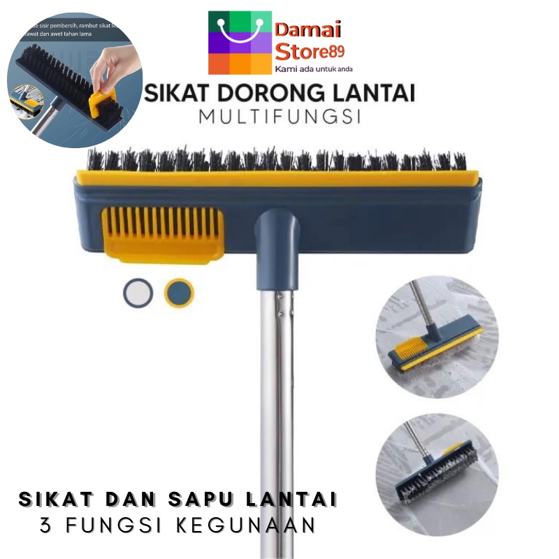 Jual [dm89] Sikat 2in1 Pembersih Toilet Sikat Sapu Lantai Gagang