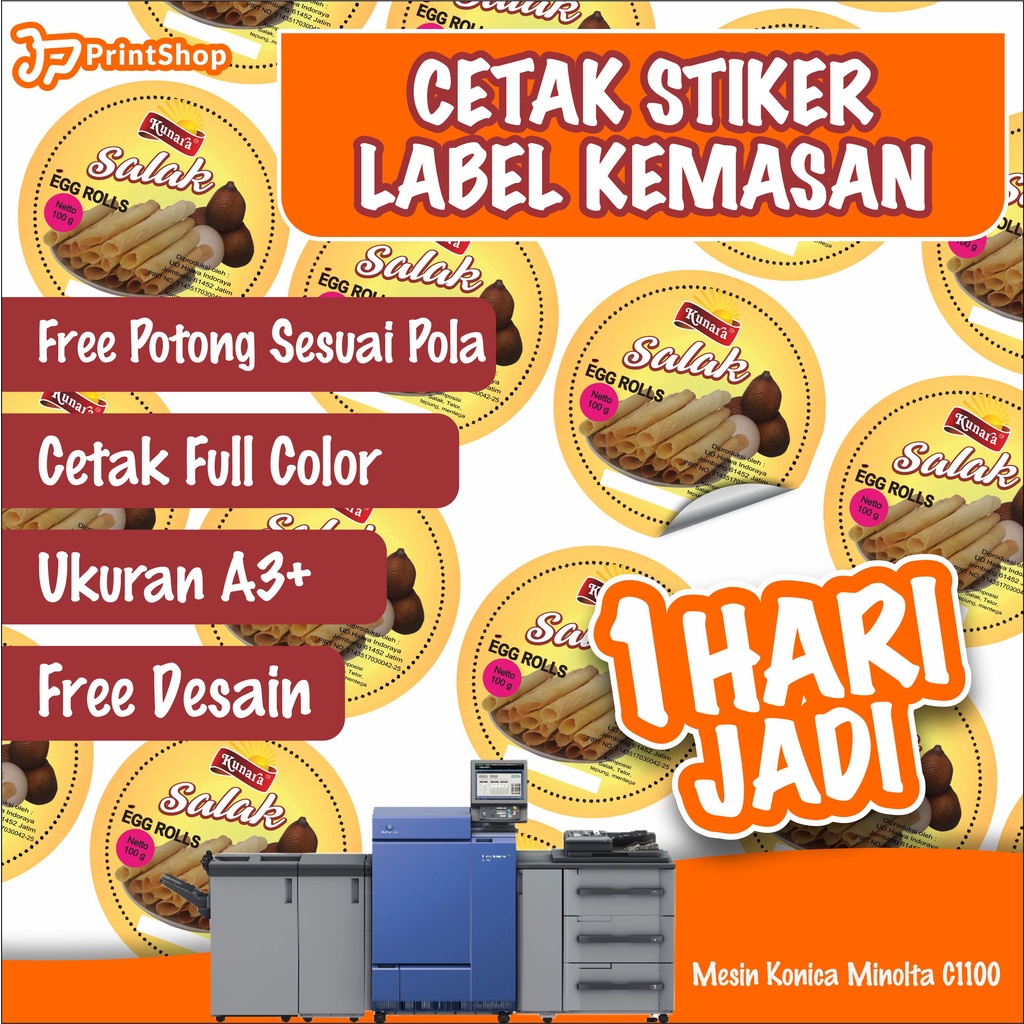 Jual Cetak Stiker Label Sehari Jadi Print Cutting A Stiker Murah