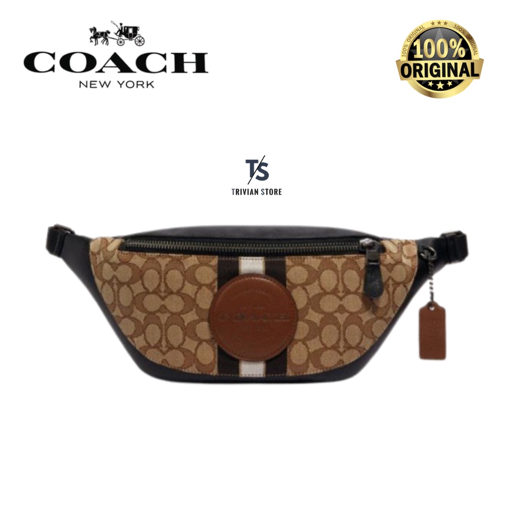 Jual Coach Warren Belt Bag Waistbag in Signature Jacquard with Stripe