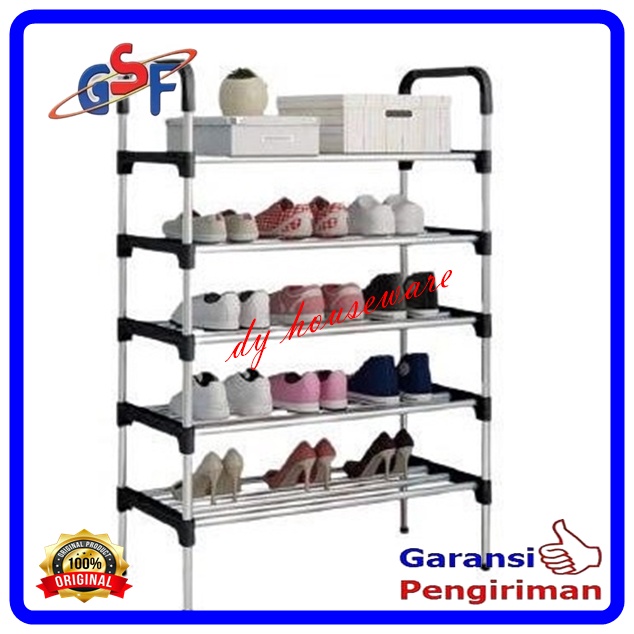 Jual Rak Sepatu Sandal Susun Stainless Steel Kuat Tempat Sepatu Gsf