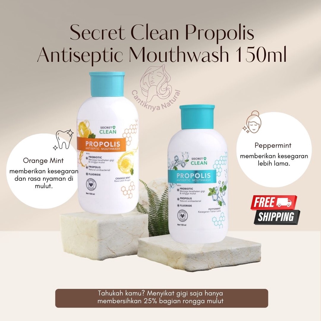 Jual (Ready) Secret Clean Propolis Antiseptic Mouthwash 150ml Shopee