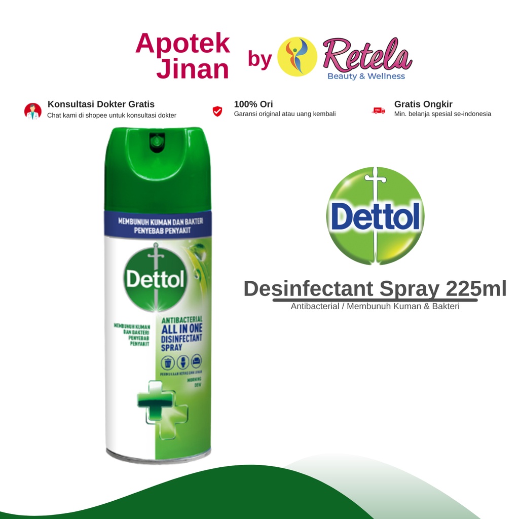 Jual DETTOL ANTIBACTERIAL DISINFECTANT SPRAY MORNING DEW 225ML Shopee
