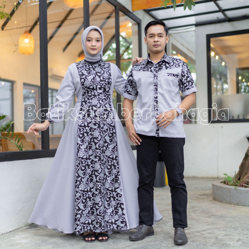 Jual Set Dress Gamis Couple Baju Couple Pasangan Gaun Pesta Muslimah ...