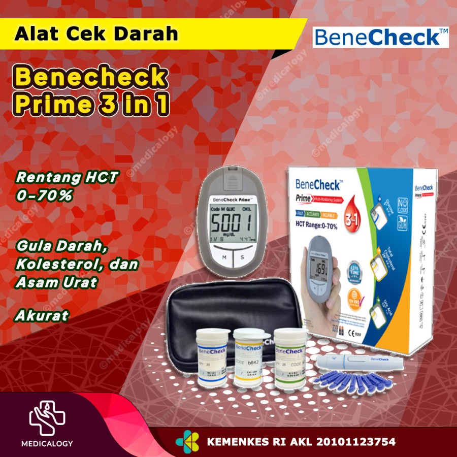 Jual BeneCheck Prime 3 in 1 Alat Cek Darah | Shopee Indonesia