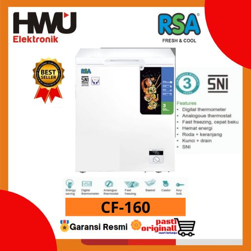Jual RSA CF160 LEMARI PEMBEKU / CHEST FREEZER BOX 144 Liter CF-160 ...