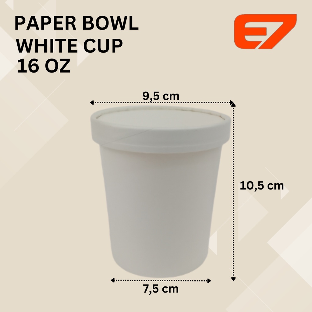 Jual Paper Bowl white Ice Cream Soup Cup Mangkok Kertas Sekali Pakai ...