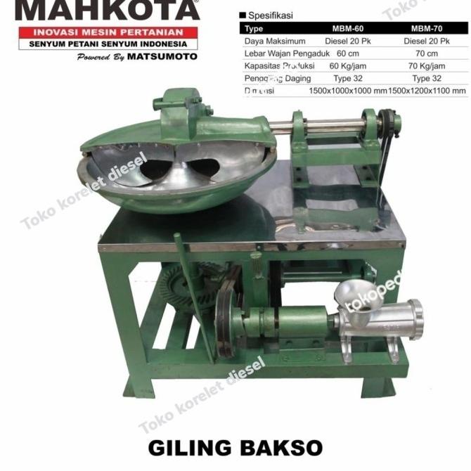 Jual Mesin Giling Bakso Mahkota Mbm 70 Mesin Diesel 24pk Shopee