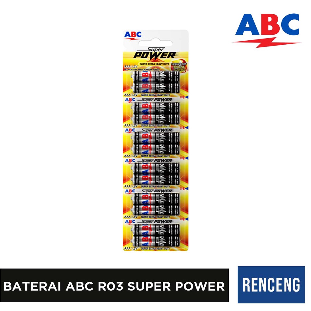 Jual Baterai ABC Super Power AAA/A3 isi 12 pcs butir - Batere/Battery ...