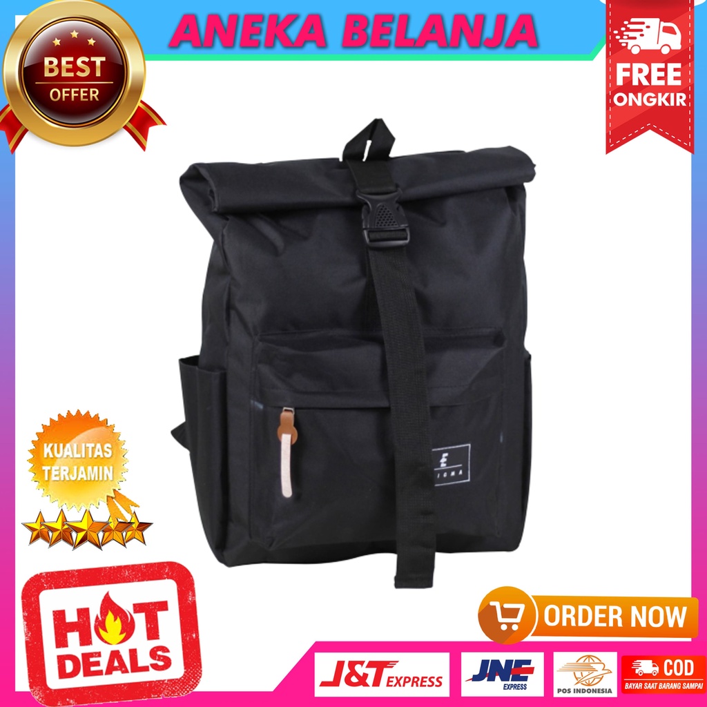 Jual Tas Rolltop Enigma Hitam Keren Tas Cowok Cewek Murah Backpack Pria ...