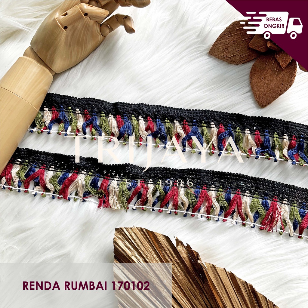 Jual Sinergi Jaya Renda Rajut Bordir Rumbai Gombyok - 170102 (Per Meter ...