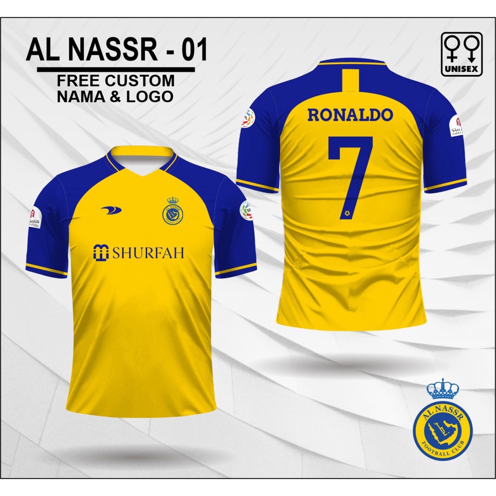 Jual Jersey Al Nassr Baju Bola Cr7 Kaos Ronaldo Shopee Indonesia