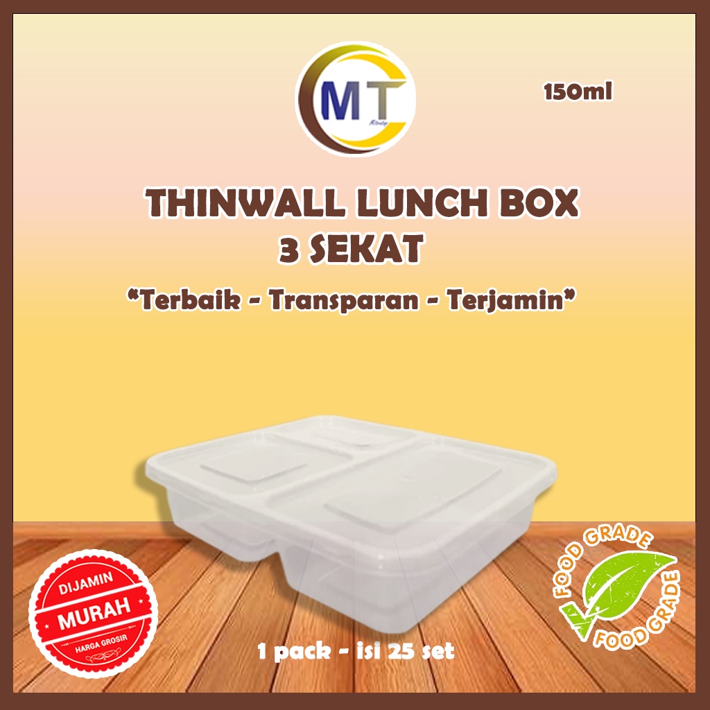 Jual Thinwall Kotak Bento Sekat Thinwall Kotak Bekal Thinwall Nasi