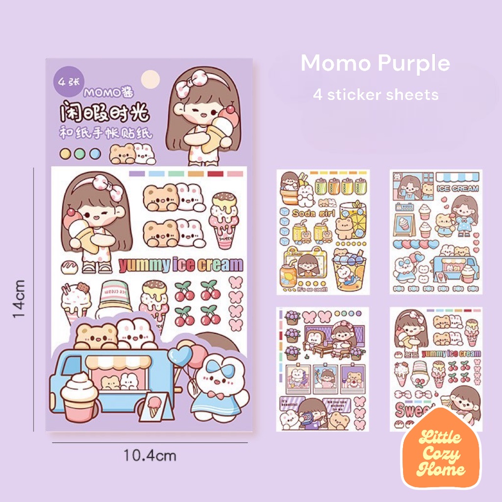 Jual Korean Sticker Sheet / Cute Cartoon Animals Roll Deco Stickers ...