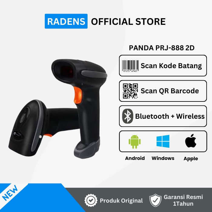 Jual PANDA 1D 2D PRJBT888 / PRJ BT888 Wireless Barcode Scanner QR Code