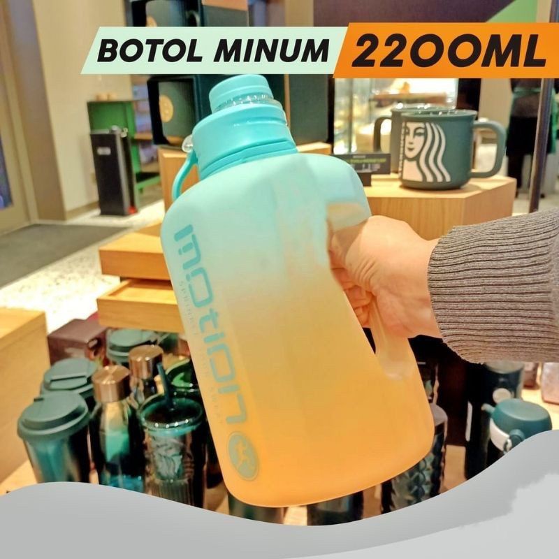 Jual Botol Minum Viral Model Galon 2,2L Botol Sultan FREE STIKER 2D&3D ...