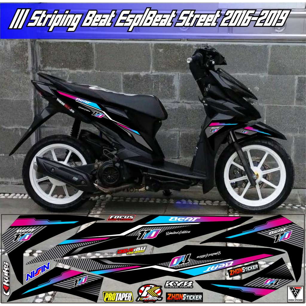 Jual sticker variasi honda beat new esp 2016-2018 sticker list-plat