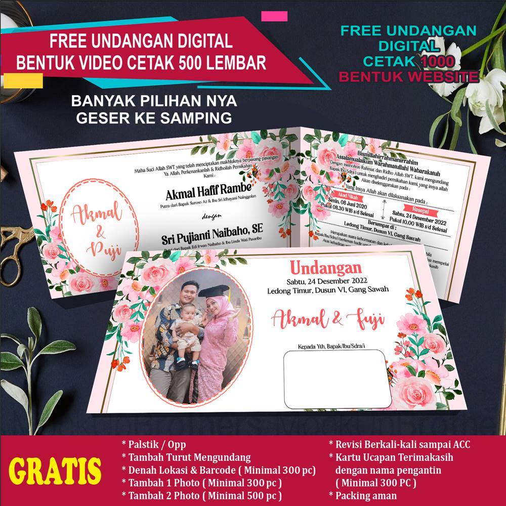 Jual undangan pernikahan / Undangan pernikahan aesthetic / Undangan