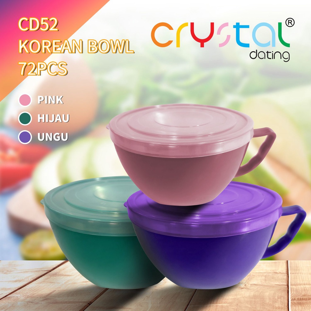 Jual Korean Bowl Pink Hijau Ungu Mangkuk Mangkok Korea Warna Cd52