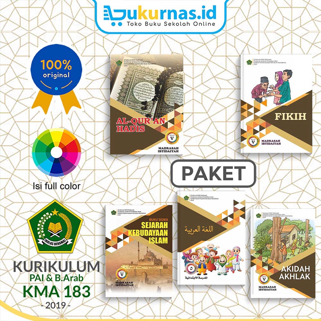 Jual Paket Buku Siswa MI Kelas 5 Kemenag | Shopee Indonesia