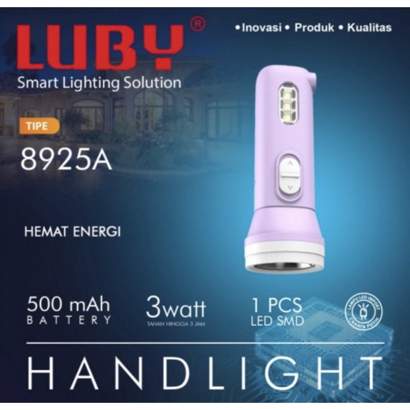 Jual SENTER LUBY 8925 / SENTER TANGAN RECHARGER | Shopee Indonesia