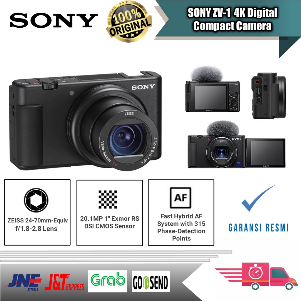 Jual SONY ZV-1 Digital Compact Camera / Sony ZV1 Vlogging Kamera 4K ...