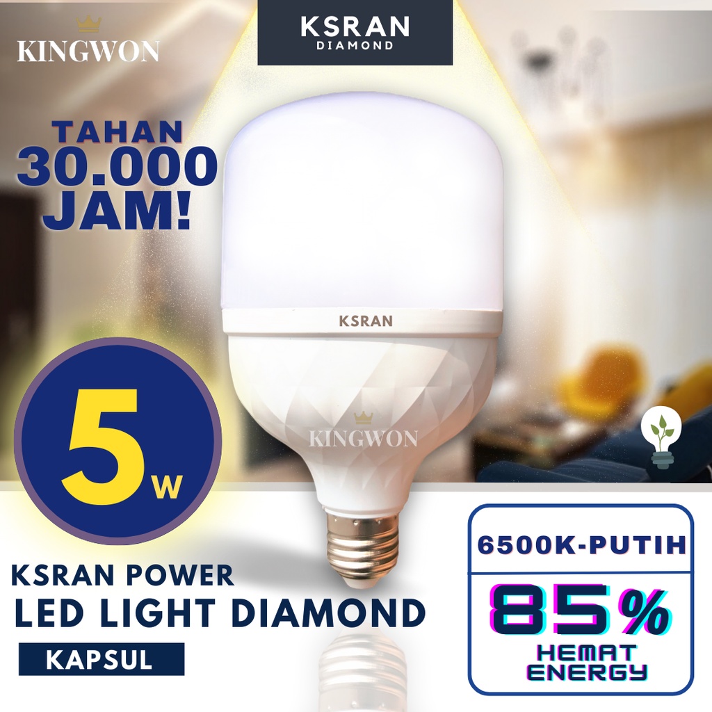 Jual Lampu Led Jumbo Watt Tabung Lampu Bohlam Kapsul Terang Cahaya Putih Ksran Diamond Bohlam