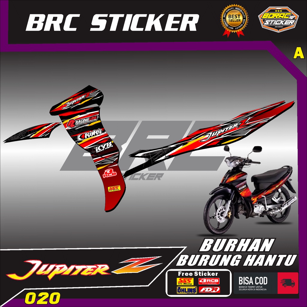 Jual Sticker Striping Jupiter Z BURHAN - Stiker Variasi List Motor