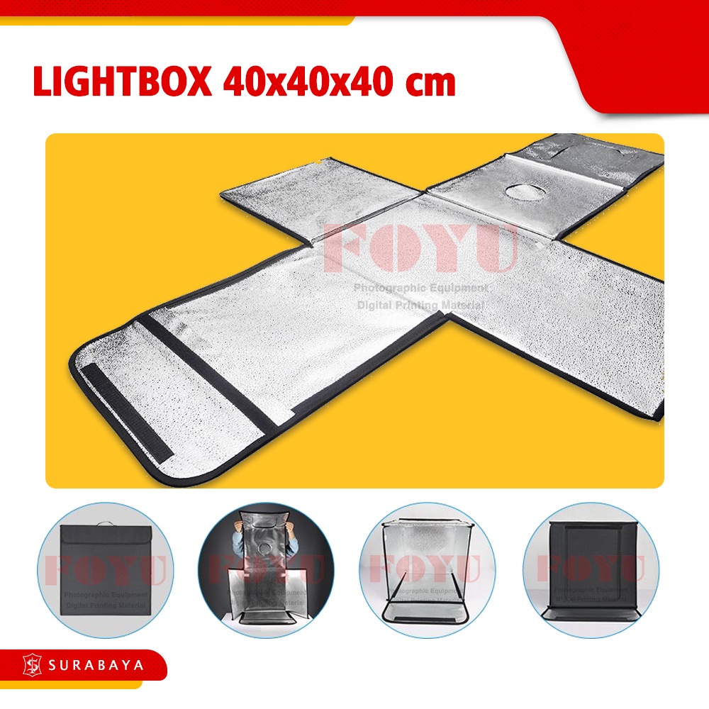 Jual Professional Portable Lightbox 40x40x40 cm with LED Panel and ...