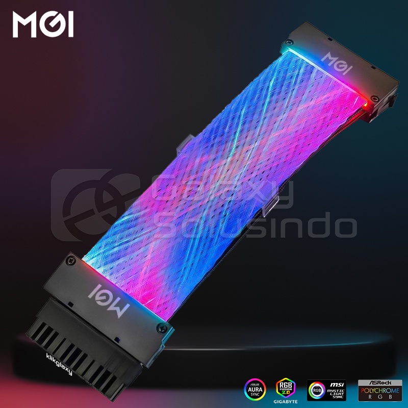 Jual MGI Weaved Strimer ARGB 24 Pin Extension Cable | Shopee Indonesia