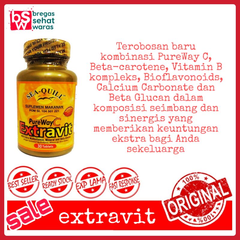 Jual EXTRAVIT 30S. SEAQUILL VITAMIN DAYA TAHAN TUBUH - VITALITAS DAN ...