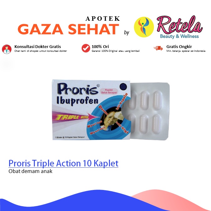 Jual Proris Ibuprofen 200 Mg Triple Action 1 Blister 10 Kaplet