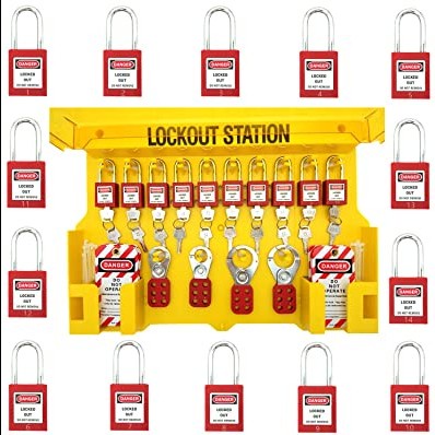 Jual Open DS] Lockout Tagout Station with Cover, Includes 10 Key ...