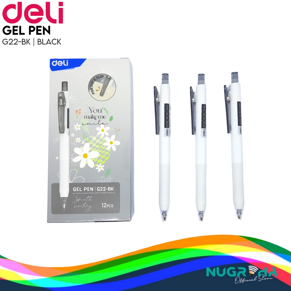 Jual Deli Colorful Gel Pen / Gel Pen 0.5mm Click Type G22 | Shopee ...