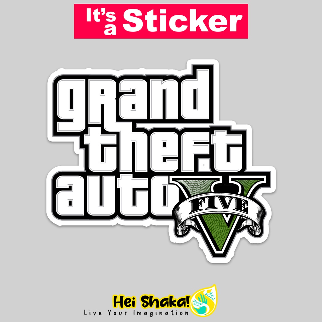 Jual Stiker Grand Theft Auto GTA 5 V Five Sticker Gamer Tempelan Gaming ...
