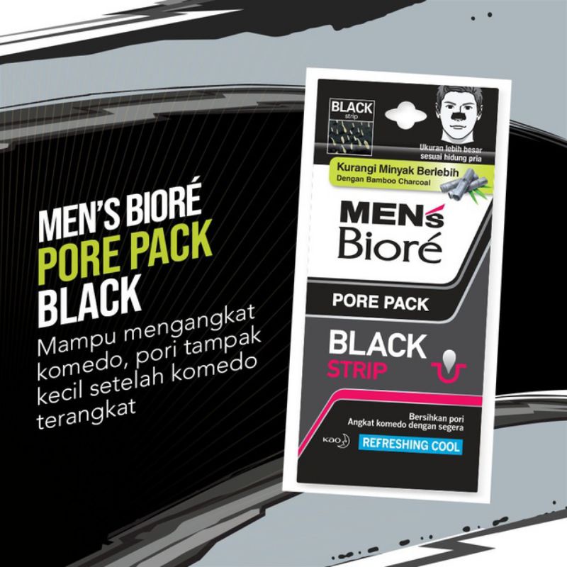 Jual Men's Biore Pore Pack Black Strip 4's | Shopee Indonesia