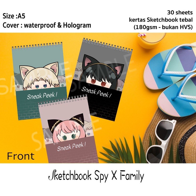 Jual buku notes sketchbook sketch book anime spy x family anya loid yor ...