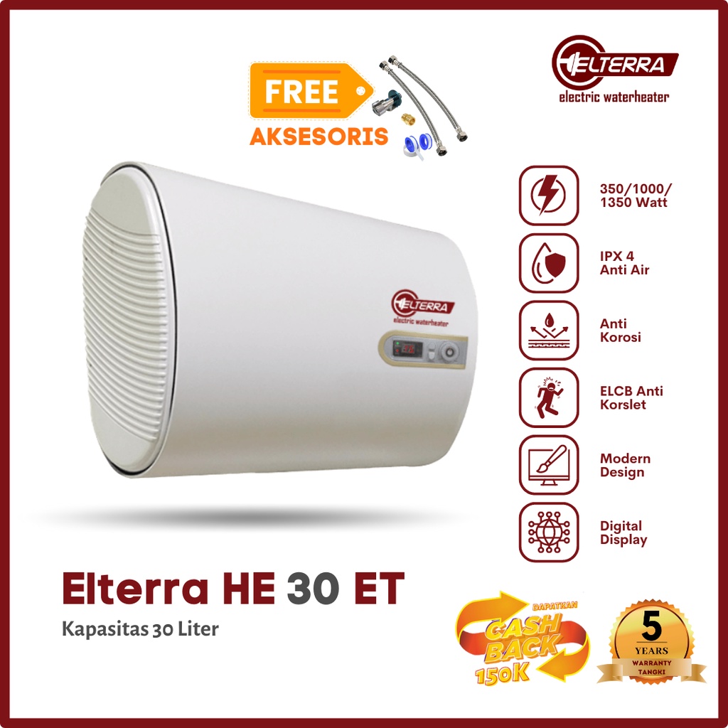 Jual Elterra Water Heater Electrik Pemanas Air Listrik Kamar Mandi Et 30 Liter Shopee Indonesia 6745