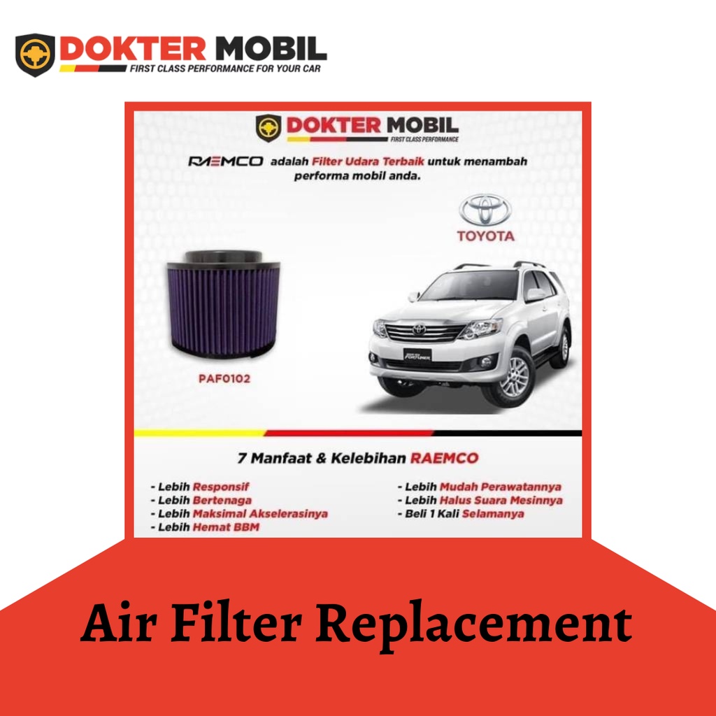 Jual Air Filter Replacement / Filter Udara Toyota Fortuner / Innova ...