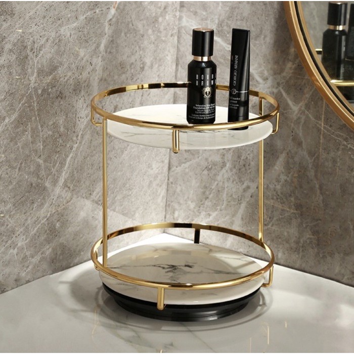 Jual Org Spin Marble Double Rack / Rak Kosmetik Putar Marmer Gold ...