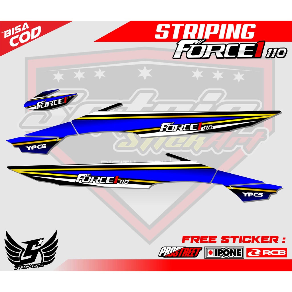 Jual STRIPING VARIASI FORCE ONE 1 / STICKER LIST MOTOR YAMAHA FORCE ONE ...
