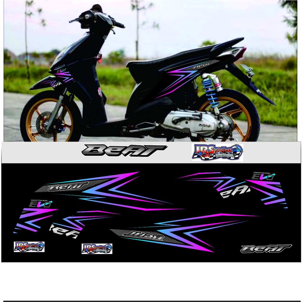 Jual Striping Simple Variasi Motor Honda Beat Old Beat Karbu Sticker